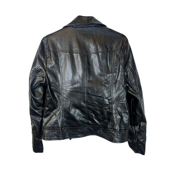 Vince Camuto Women’s Faux Leather Moto Jacket, Black, Size L - Picture 3 of 4